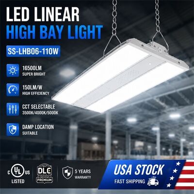 Lampada Highbay Lineare LED da 300W CCT Selezionabile Potenza 45000lm UL DLC Premium Anticorrosione WF1 per Magazzino Palestra Fabbrica